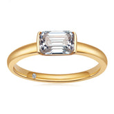 Anel Moissanite Esmeralda Gold