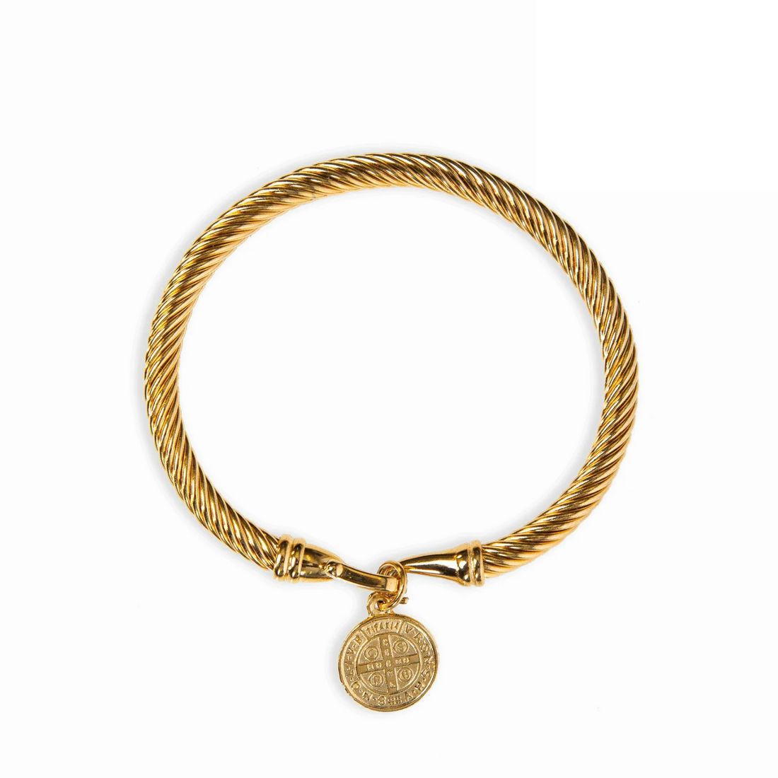 Bracelete Pingente de Moeda Banhado em Ouro 18k